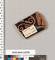 Terracotta fragment of a kylix (drinking cup), Terracotta, Greek, Attic