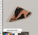 Terracotta fragment of a kylix (drinking cup), Terracotta, Greek, Attic
