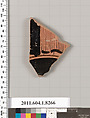 Terracotta fragment of a kylix (drinking cup), Terracotta, Greek, Attic