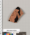 Terracotta fragment of a kylix (drinking cup), Terracotta, Greek, Attic
