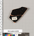 Terracotta fragment of a kylix (drinking cup), Terracotta, Greek, Attic