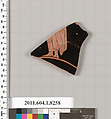 Terracotta fragment of a kylix (drinking cup), Terracotta, Greek, Attic