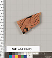 Terracotta fragment of a kylix (drinking cup), Terracotta, Greek, Attic