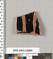Terracotta fragment of a kylix (drinking cup), Terracotta, Greek, Attic