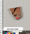 Terracotta fragment of a kylix (drinking cup), Terracotta, Greek, Attic
