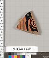 Terracotta fragment of a kylix (drinking cup), Terracotta, Greek, Attic