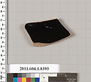 Terracotta fragment of a kylix (drinking cup), Terracotta, Greek, Attic