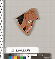 Terracotta fragment of a kylix (drinking cup), Terracotta, Greek, Attic