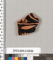 Terracotta fragment of a kylix (drinking cup), Terracotta, Greek, Attic