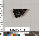 Terracotta rim fragment of a kylix (drinking cup), Terracotta, Greek, Attic