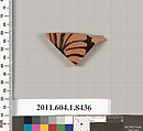 Terracotta fragment of a kylix (drinking cup), Terracotta, Greek, Attic