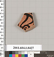 Terracotta fragment of a kylix (drinking cup), Terracotta, Greek, Attic