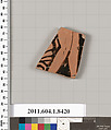 Terracotta fragment of a kylix (drinking cup), Terracotta, Greek, Attic