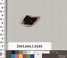 Terracotta fragment of a kylix (drinking cup), Terracotta, Greek, Attic