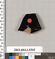Terracotta fragment of a stemless kylix (drinking cup), Terracotta, Greek, Attic