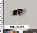 Terracotta fragment of a stemless kylix (drinking cup), Terracotta, Greek, Attic