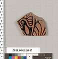 Terracotta fragment of a kylix (drinking cup), Terracotta, Greek, Attic