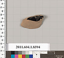 Terracotta fragment of a stemless kylix (drinking cup), Terracotta, Greek, Attic