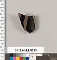 Terracotta fragment of a stemless cup, Terracotta, Greek, Attic