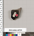 Terracotta fragment of a stemless cup, Terracotta, Greek, Attic