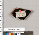 Terracotta rim fragment of a stemless? kylix (drinking cup), Terracotta, Greek, Attic
