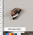 Terracotta fragment of a stemless cup, Terracotta, Greek, Attic