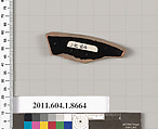 Terracotta rim fragment of a stemless? kylix (drinking cup), Terracotta, Greek, Attic