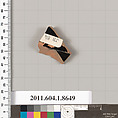 Terracotta rim fragment of a stemless? kylix (drinking cup), Terracotta, Greek, Attic