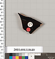 Terracotta fragment of a stemless kylix (drinking cup), Terracotta, Greek, Attic