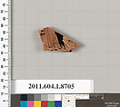 Terracotta fragment of a kylix (drinking cup), Terracotta, Greek, Attic