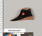 Terracotta fragment of a stemless kylix (drinking cup), Terracotta, Greek, Attic