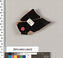 Terracotta rim fragment of a stemless? kylix (drinking cup), Terracotta, Greek, Attic
