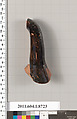 Terracotta fragment of a kylix (drinking cup), Terracotta, Greek, Attic
