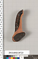 Terracotta fragment of a kylix (drinking cup), Terracotta, Greek, Attic