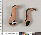 Terracotta fragments of stemless kylikes (drinking cups), Terracotta, Greek, Attic