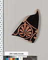 Terracotta fragment of a kylix (drinking cup), Terracotta, Greek, Attic