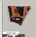 Terracotta fragment of a kylix (drinking cup), Terracotta, Greek, Attic