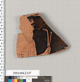 Terracotta fragment of a pelike (jar), Terracotta, Greek, Attic