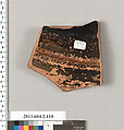 Terracotta fragment of a pelike (jar), Terracotta, Greek, Attic