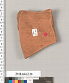 Terracotta fragment of a neck-amphora (jar), Terracotta, Greek, Attic