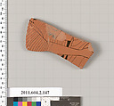 Terracotta fragment of a stamnos (jar), Terracotta, Greek, Attic