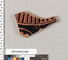Terracotta fragment of a stamnos (jar), Terracotta, Greek, Attic