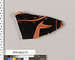 Terracotta fragment of an amphora (jar), Terracotta, Greek, Attic