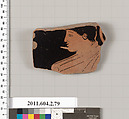 Terracotta fragment of a pelike (jar), Terracotta, Greek, Attic