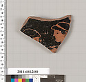 Terracotta fragment of a pelike (jar), Terracotta, Greek, Attic