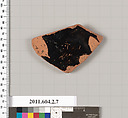 Terracotta fragment of a neck-amphora (jar), Terracotta, Greek, Attic