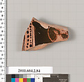 Terracotta fragment of a pelike (jar), Terracotta, Greek, Attic