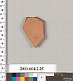 Terracotta fragment of a psykter (vase for cooling wine), Terracotta, Greek, Attic
