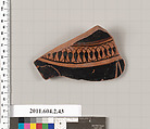 Terracotta fragment of a pelike (jar), Terracotta, Greek, Attic