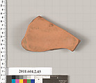 Terracotta fragment of a pelike (jar), Terracotta, Greek, Attic